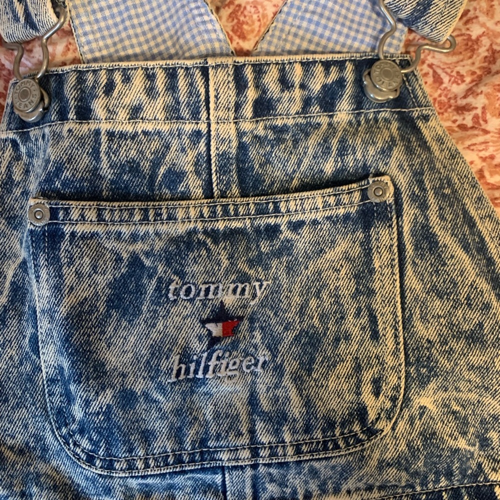 Tommy Hilfiger acid wash denim overalls